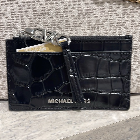 Michael Kors Empire Small Crocodile Embossed Leather Card Case
Black 
NWT - Picture 16 of 16